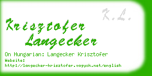 krisztofer langecker business card